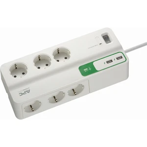 Schneider Electric APC 6'lı Akım Korumalı Priz + 2 USB Hızlı Şarj, PM6U-GR