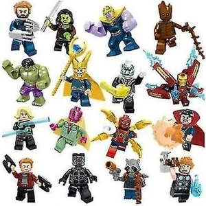 16 Adet Marvel Süper Kahramanlar Fit LEGO Avengers Infinity Savaş Mini Şekil Adam Hulk (16 Adet)