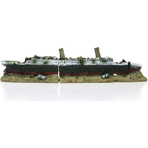 Akvaryum Titanic Akdeniz Modeli Gemi Süslemeleri Yapay Gemi Enkazı Ev Erişim Reçine Sunk Tekne Balık Canlı Süs | Süslemeleri