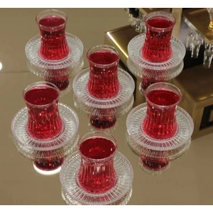 6 Lı Cam Çay Tabağı Kase Sadece Tabak