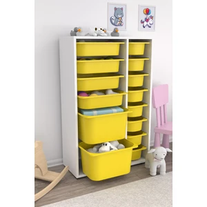 Çok Amaçlı Oyuncak Dolabı Sarı 2D4K8U