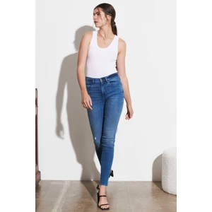 Skinny Fit Dar Kesim Yüksek Bel Esnek Jean Kot Pantolon