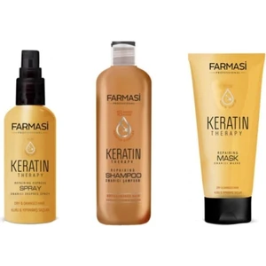 Keratin 3'lü Bakım Seti Şampuan 360ML+ Sprey+ Maske