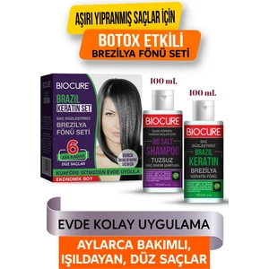 Brezilya Fönü Keratini 2'li Mucizevi Bakım Seti Keratin - Şampuan Botox Etkili / Evde Kulla