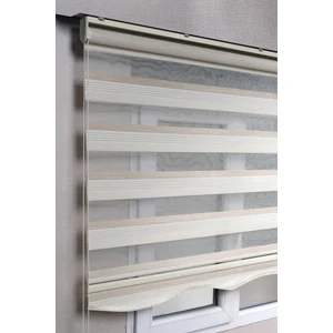 Bizden Perde Etekli Premium Çift Renk Krem-Beyaz Ev-Ofis Zebra Stor Perdeler 