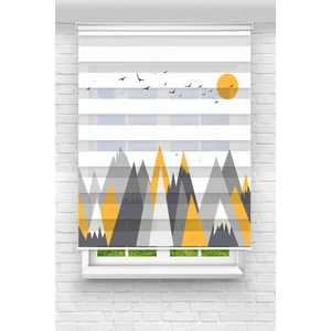 Çocuk Odası - Karlı Dağlar Kuşlar ve Güneş Baskılı Zebra Perde