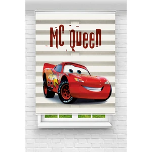 Çocuk Odası - Şimşek Mcqueen Baskılı Zebra Perde