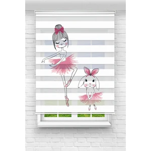 Çocuk Odası - Baların Kız ve Sevimli Tavşan Baskılı Zebra Perde