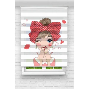 Çocuk Odası - Sevimli Balarin Kız Baskılı Zebra Perde