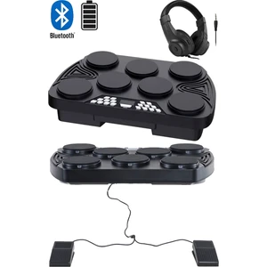 DDX-105 Profesyonel Dijital Davul Şarjlı Elektronik Bateri Bluetooth (Kulaklık )