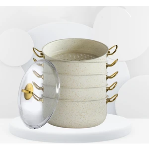 Granit Mantı Tenceresi Seti Buharlı Pişirici 30 cm