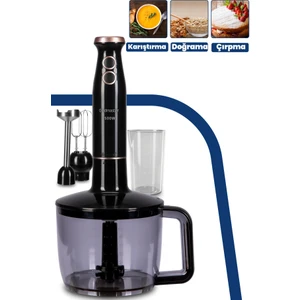 Bestmax Siyah Gold Geniş Hazneli 1500W Paslanmaz Çelik 3in1 Multi Blender