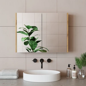 Banos Banyo Roomart Ad7 Kulpsuz Tek Kapaklı Ahşap-Mat Beyaz Mdf 80 cm Aynalı Banyo Üst Dolabı BANOS1754