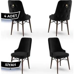 Concept Pare Serisi, 1.sınıf Babyface Ithal Kumaş, 4 Adet Sandalye, Ceviz Gürgen Ayak, Gold Halkalı