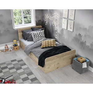 Kzn Home Tek Kişilik Modern Meşe Mdf Karyola - 100CM x 200CM Ölçülerinde