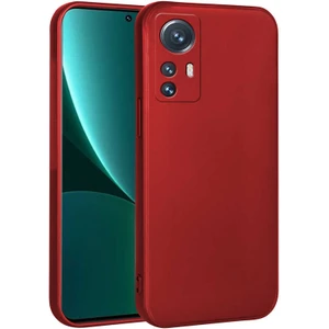 Case 4U Xiaomi Mi 12 Lite Kılıf Klasik Mat Renkli Yumuşak Premier Silikon Kırmızı