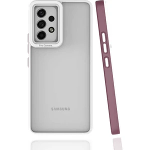 Case 4U Samsung Galaxy A53 5G Uyumlu Kılıf Kamera Korumalı Renkli Kenar Mima Arka Kapak Mürdüm