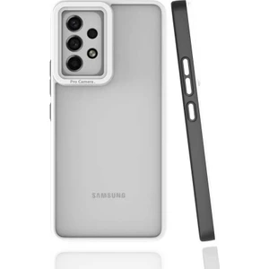 Case 4U Samsung Galaxy A53 5G Uyumlu Kılıf Kamera Korumalı Renkli Kenar Mima Arka Kapak Siyah