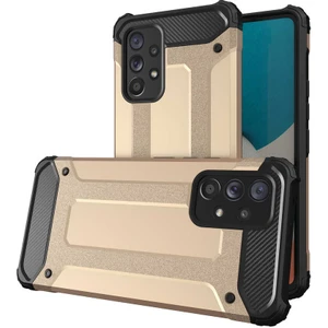 Case 4U Galaxy A53 5G Uyumlu Kılıf Military Armor Çift Katmanlı Crash Silikon Kılıf Altın