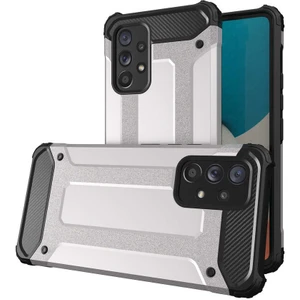Case 4U Galaxy A53 5G Uyumlu Kılıf Military Armor Çift Katmanlı Crash Silikon Kılıf Gümüş
