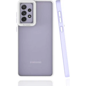 Case 4U Samsung Galaxy A73 Uyumlu Kılıf Kamera Korumalı Renkli Kenar Mima Arka Kapak Lila