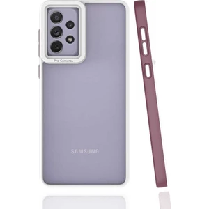 Case 4U Samsung Galaxy A73 Uyumlu Kılıf Kamera Korumalı Renkli Kenar Mima Arka Kapak Mürdüm