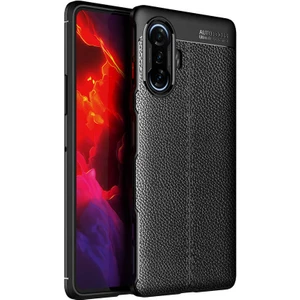 Case 4U Xiaomi Redmi K40 Gaming Kılıf Rugan Armor Deri Görünümlü Yüksek Kalite Silikon Niss Siyah