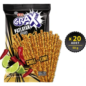Crax Patlayan Lezzet Chili Lime Çubuk Kraker 50 g x 20 Adet