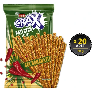 Crax Patlayan Lezzet Acı Baharatlı Çubuk Kraker 50 g x 20 Adet