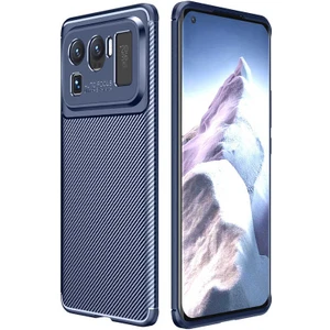 Case 4U Xiaomi Mi 11 Ultra Kılıf Rugged Armor Karbon Desenli Lüx Negro Silikon Arka Kapak Lacivert