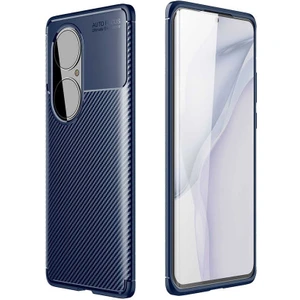 Case 4U Huawei P50 Pro Kılıf Rugged Armor Karbon Desenli Lüx Negro Silikon Arka Kapak Lacivert