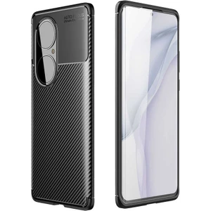 Case 4U Huawei P50 Pro Kılıf Rugged Armor Karbon Desenli Lüx Negro Silikon Arka Kapak Siyah