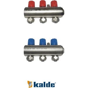 Kendinden Vanalı Kollektör 3 Ağızlı Set (Kırmızı - Mavi)