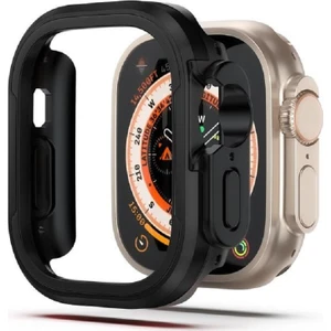 Apple Watch 8 Ultra  360 Tam Koruma (49 Mm)  Tpu Tamperli Cam Sert Sert Silikon Kılıf