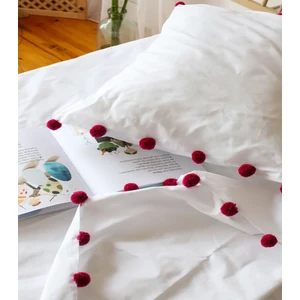 Tekstil Home Pembe Ponponlu Tek Kişilik Nevresim Seti Pamuklu Kumaş Genç Çocuk Odası Tasarım Retro