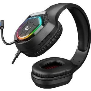 RM-K90 Vector Siyah Rgb LED 3.5mm Gaming Mikrofonlu Oyuncu Kulaklığı ( Rampage Türkiye Garantili )