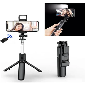 LED Işıklı Selfie Çubuğu Bluetooth Kumandalı Kablosuz Tripot Selfie Monopod Selfie Stick Selfi Tripod
