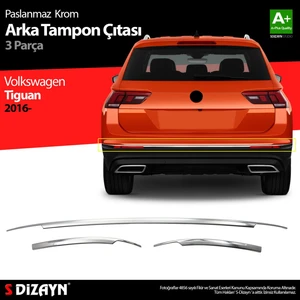 Drs Tuning Volkswagen Tiguan Krom Arka Tampon Alt Çıtası 3 Prç. 2016 Üzeri