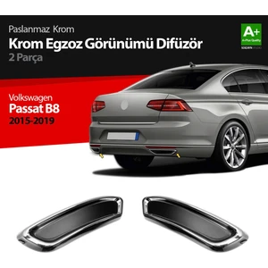 Drs Tuning Volkswagen Passat B8 Krom Egzoz Görünümü Difüzör R Line Still 2 Parça S Dizayn 2015-2019