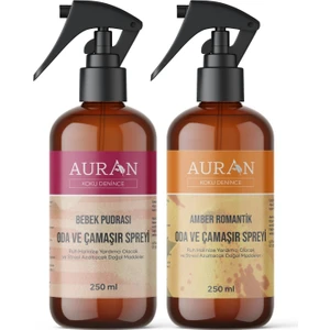 Bebek Pudrası Ve Amber Romantik Oda Ve Çamaşır Spreyi Oda Kokusu Oda Spreyi 2'li Set 250ml