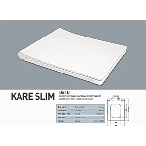 Duroplast Yavaş Kapanan Klozet Kapağı Kare Slim Model