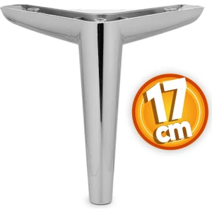 Piko Lüks Mobilya Kanepe Sehpa Tv Ünitesi Koltuk Ayağı 17 cm Parlak Krom Baza Ayakları