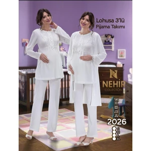 2026 Hamile Lohusa 3 Lü Pijama Sabahlık Tk