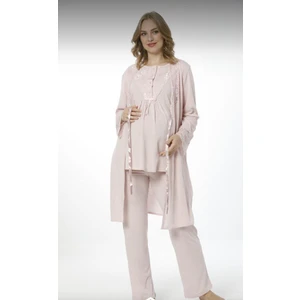 2026  Pudra Hamile Lohusa 3 Lü Pijama Sabahlık Tk