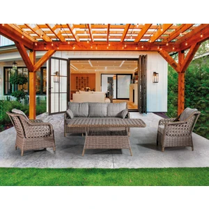 Tu Tienda Ronda 3+1+1+Masa+2puff Rattan Bahçe Balkon Mobilyası RTTAN147