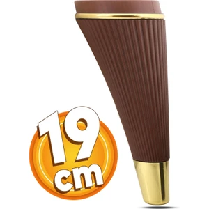 Iron Lüks Mobilya Kanepe Sehpa Tv Ünitesi Koltuk Ayağı 19 cm Ahşap Desenli Gold Baza Ayakları