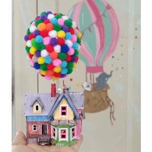 Up House Yukarı Bak Hediyelik Animasyon Filmi Hediyelik Kraft Karton Minyatür Maket Ev