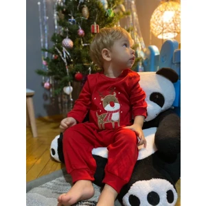 Geyik Nakışlı Patiksiz Yeniyıl Bebek Tulumu Christmas Bebek Tulumu Yeni Yıl Bebek Hediyesi Yılbaşı Tulumu