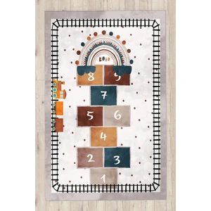 Tren Yolu Seksekli Bambu Çocuk Odası Halısı