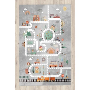 Eğitici Yollu Bambu Çocuk Odası Halısı